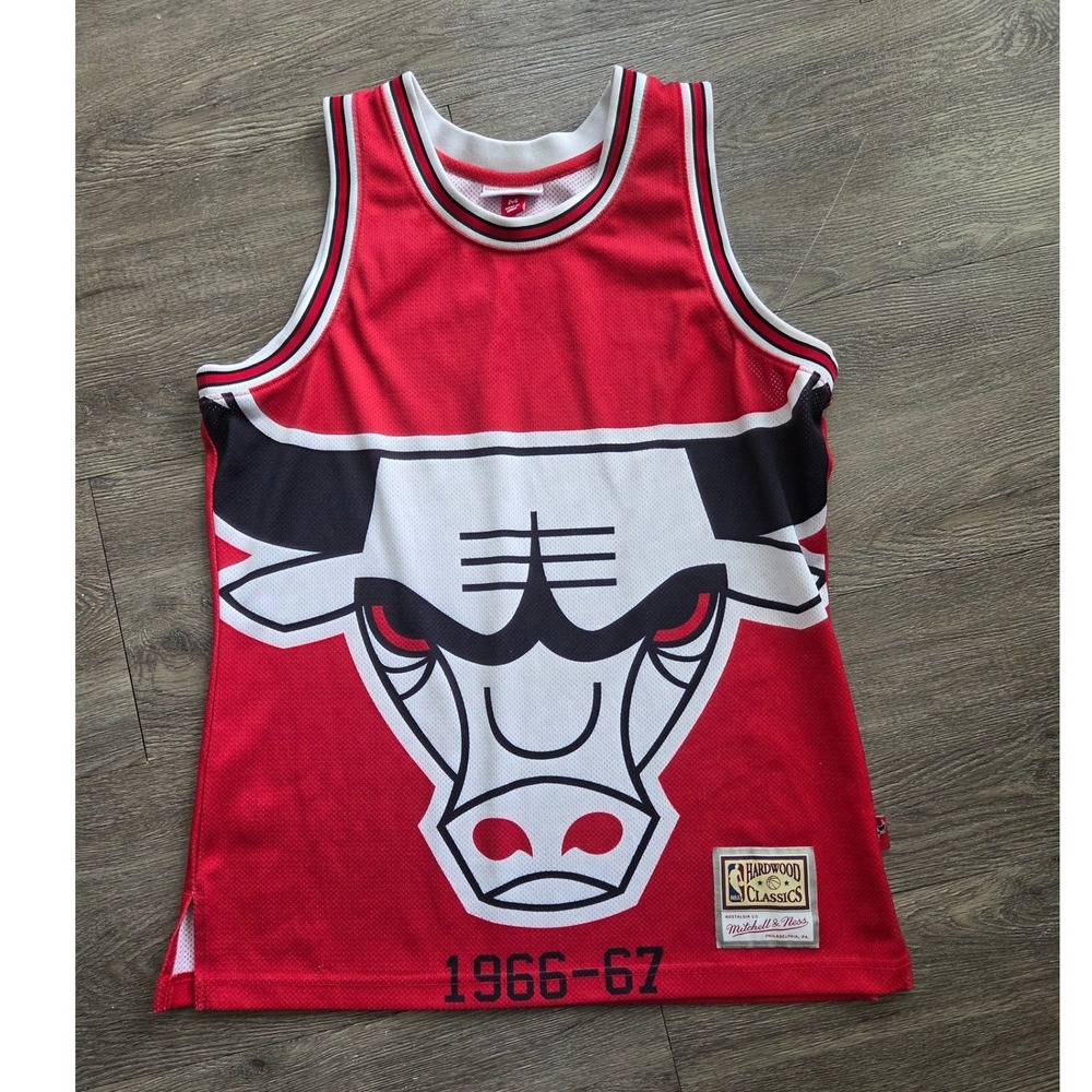 Mitchell & Ness Chicago Bulls Jersey Mens M Red 1966-67 Hardwood Classic Logo